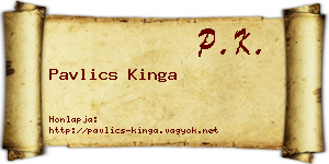Pavlics Kinga névjegykártya